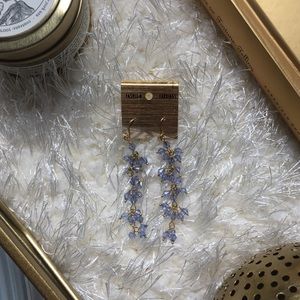 Gold & Periwinkle Drop Earrings